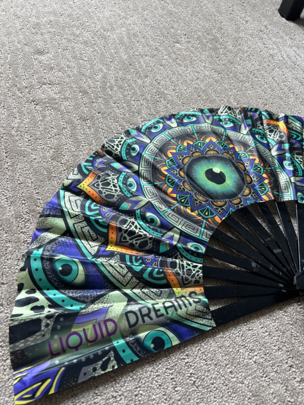 Liquid Dreams Wildcat Mandala Rave Fan - Picture 2 of 4